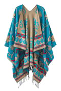 Kvinnors Poncho Cape Sjal Blommig Mönster