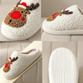 Miniatyrbild 4 av 5: Luftiga Tofflor för Kvinnor Män Varma Mysiga Plysch Fuzzy Kudde Tofflor Slip-on Hus Tofflor för Inomhus och Utomhus, 2.5/3UK, En Rensa Röd