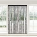 Miniatyrbillede 3 af 4: Strenggardin Panel, Flue Screen Frynserum Blinds, Dekorative Kvast Båndstrimmel Sølvskærm til Stue, Soveværelse, Festbegivenheder (Sort) Black