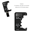 Miniatyrbillede 2 af 5: Batteritest, Universal Batterichecker Lille Batteritest til C, , AAA, D, N, 9V, 6F22 Batteri 1.5V 3V Knapcelsbatteri, Sort