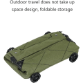 Miniatyrbillede 3 af 5: Sammenklappelig Campingvogn Lille Sammenklappelig Vandtæt Opbevaringsarrangør Kasse Strand Have Trolley Vogn Lærred Vævningsboks slags-militærgrøn ArmyGreen