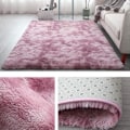 Miniatyrbillede 5 af 5: Shaggy soveværelse tæppe, tæppe til stue stor gulvmåtte til entre, blødt fluffy shag tæppe fluffy indendørs tæppe (120 * 160 cm) Pink 120*160CM