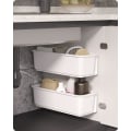 Miniatyrbilde 1 av 5: 2 stk uttrekkbare skuffer under vask skap arrangører veggmontert skyveoppbevaringskurver for krydder dusj pantry forsyninger (hvit) White