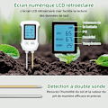 Miniatyrbillede 3 af 5: 3 i 1 Jord pH-tester, Syre-Base Jordtestdetektor, Temperatur- og fugtighedsmåler med baggrundsbelyst LCD-display Kompatibel med havearbejde/potteplanter/landbrug