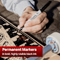 Pikkukuva 2 / 5: Permanentti-markerit | Hieno kärki rohkeille yksityiskohdille | Musta muste | 2 markerikynää