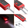Miniatyrbillede 4 af 5: Elektrisk ledningstracker, RJ11 RJ45 locator, Ethernet LAN, Multifunktionel toner, Netværkskabelinterposer, Telefonlinjekontinuitetstester (Rød)