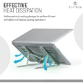 Miniatyrbillede 5 af 5: Foldbar bærbar aluminium bærbar computer stand | Skrivebordsstand med 6 niveauer højdejustering | Kompatibel til 11,6”/13,3 tommer bærbare computere notebooks（Sølv） silver