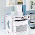 Miniatyrbillede 2 af 5: Printer Desktop Stativ, Skrivebordsarrangør Hvid med Opbevaring Kontorartikler Printer med Justerbare Fødder (18,5”x12,4”) 18.5x12.4x13