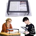 Pikkukuva 3 / 5: 3X Suuri Sivun Suurennuslasi Lukemiseen Sivun Suurennuslasi Hands Free Suorakulmainen Lukusuurennuslasi LED-valoilla