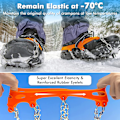 Miniatyrbillede 3 af 4: Issnegreb til sko og støvler, 24 pigge trækkraft klamper Anti Slip isspik klamper Crampons, rustfrit stål sikkerhed til vinterklatring vandringXL XL
