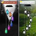 Miniatyrbild 2 av 5: Smart LED Solcellsdriven Vindspellampa Färgglad Gradient Vindklocka Ljus Utomhus Trädgård Innergårdar Hängande Dekoration Belysning