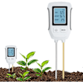 Miniatyrbillede 1 af 5: 3 i 1 Jord pH-tester, Syre-Base Jordtestdetektor, Temperatur- og fugtighedsmåler med baggrundsbelyst LCD-display Kompatibel med havearbejde/potteplanter/landbrug