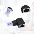 Miniatyrbild 2 av 5: Ethernet-adapter, 90 graders Ethernet, hane-hona RJ45-förlängning Cat6 LAN-nätverkskontakt (2 per förpackning) (R)