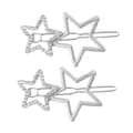 2 st ihåliga stjärnhårklämmor, halkfria geometriska hårnålar i metall, eleganta