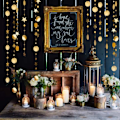 Miniatyrbillede 4 af 5: 4 stk. Guld Twinkle Little Star Party Kit Metallic Matt Gross Garland Bunting Banner Dekoration til Jul Fødselsdag Bryllup Børneværelse