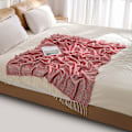 Miniatyrbillede 4 af 4: Hyggeligt tæppe, sengetæppe, sofa, uldtæppe, tæppe, sofatæppe, fluffy sofatæppe, merinouldtæppe, fluffy varmt plaid red 127*172cm
