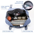 Miniatyrbillede 2 af 4: Sammenfoldelig rejseduffel taske, stor kapacitet sammenfoldelig sports taske, let vandtæt taske holdall tote carry on håndbagage（Blå） Blue