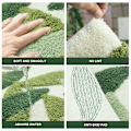 Miniatyrbillede 2 af 5: Skridsikker bademåtte, 45 x 65 cm grønne blade badeværelsesgulvmåtte super blød og vandabsorberende, maskinvaskbar mikrofiber badeværelsestæppe til badeværelse Green leaves