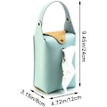 Miniatyrbillede 4 af 5: Hængende Tissue Box Pu Læder Bil Tissue Holder Bærbar Serviet Box Cover med Snap til Bil Badeværelse Køkken(Søgrøn) Blue