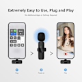 Miniatyrbild 2 av 5: Trådlösa mikrofoner för iPhone iPad, Clip-on Lapel Lavalier Bluetooth-mikrofon för videoinspelning, PC, bärbar dator, livestreaming (iOS och USB-C/2 mikrofoner)