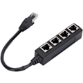 Pikkukuva 2 / 5: RJ45-jakaja, Ethernet-kaapeli RJ45-sovitin 1 uros 4 naaras, CAT7-verkkokaapelijakaja