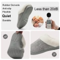 Miniatyrbillede 4 af 5: Dame hjemmesko Memory Foam hjemmesko til kvinder Komfortable varme hyggelige skridsikre indendørs udendørs hjemmesko40/41 Gray 40-41