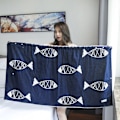 Miniatyrbillede 4 af 4: Badehåndklæde Wrap Badekåbe Pyjamas Hurtigtørrende Absorberende Mikrofiber Badeskørt Blødt Brusebadskjole Håndklæde Brusebad med Justerbar Lukning Navy blue