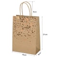 Miniatyrbillede 2 af 5: Pakke med 12 papirposer lavet af kraftpapir, papirposer med håndtag, kraftpapir gaveposer, bronzing kraftpose med guld hjerte, brune festpapirposer