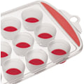 Miniatyrbillede 2 af 5: Isterningbakke med silikonebund, 21 pop-out isterninger, 11,9 x 29,9 x 2,5 cm, rød Red