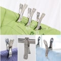 Miniatyrbilde 5 av 5: Rustfrie stål klesklyper for strand, 6 stk. 8,5 cm klesklyper, vindbestandige, for tunge klær og vask, sølv 6pc,9cm
