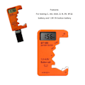 Miniatyrbilde 2 av 5: Batteritester, Universal Batterisjekker Liten Batteritester for C, , AAA, D, N, 9V, 6F22 Batteri 1.5V 3V Knappcelle, (Oransje)