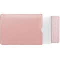 Miniatyrbild 1 av 5: PU-läderfodral för MacBook Air 15 tum A2941 M2-chip, inre mjuk fluff tjock vadderad bärbar resväska (rosa)
