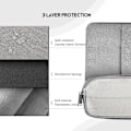 Miniatyrbillede 4 af 5: 13 tommer bærbar computer sleeve taske til MacBook Air 13,6 tommer M2 Chip, Samsung Galaxy 13,3, DELL Latitude 13,-resistent computer taske - lysegrå