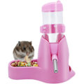 Miniatyrbild 1 av 5: 3-i-1 Hamsterhängande Vattenflaska Djur Automatisk Dispenser med Bas för Dvärghamster Mus Råtta Igelkott (80ML, Rosa)