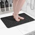 Miniatyrbillede 2 af 5: Skridsikker bademåtte med fodskrubber - 61 x 41 cm hurtigtørrende brusemåtte til badeværelse og hotel (hvid)