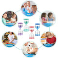 Miniatyrbillede 3 af 5: Sæt med 4 timeglas, farvet timeglas-sæt i transparent glas, sandur 5 min/10 min/15 min/30 min - timeglas-timer