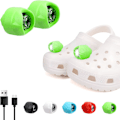 Miniatyrbillede 1 af 5: 2 stk. LED-lys til Crocs, Vandtætte Håndfri Lommelygter til Børn og Voksne, Nyhedssko-lys til Camping, Hundeluftning, Grøn