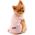 Miniatyrbild 4 av 5: Kläder för små hundar pojke flicka sommar randig valp T-shirt väst andningsbar bomullstee ärmlös chihuahua Yorkshire, rosa, storlek L L