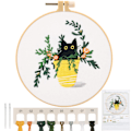 Miniatyrbilde 1 av 5: Kattbroderi Korssting Stämplat Kit, DIY Broderi Startpaket Hantverk Syhantverk för Vuxna Nybörjare Sömnadsstart