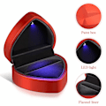 Miniatyrbillede 3 af 5: LED Ring Box Bryllup Hjerteform Fløjl Ring Box Bryllup Ring Box Smykker Ring Gaveæske til Ægteskabsforslag Forlovelse Valentinsdag
