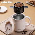 Miniatyrbilde 2 av 5: Gjenbrukbar permanent kaffefilterholder med rustfritt stål dobbelt filterholder 1-2 kopper