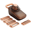Miniatyrbild 1 av 5: Rivjärn Slicer Grönsak/ost Slicer Mat Slicer Cutter 5-i-1 för Prep Multi-Funktion Kökshjälp Hackare Skalare med Handskydd-röd