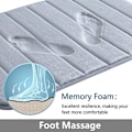 Miniatyrbillede 2 af 5: Memory Foam Bademåtte, 40 x 60 cm, Ekstra Blød Skridsikker Bademåtte, Super Absorberende Bademåtter til Badeværelsesgulv, Maskinvaskbar  Lysegrå Light Grey