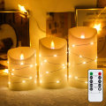 Miniatyrbilde 1 av 5: LED-flammeløse stearinlys, stearinlys, batteridrevne stearinlys i rent hvitt glass, søyler med realistisk flimrende vekeflammemodus