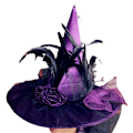 Miniatyrbillede 5 af 5: Heks Hat, Fjer & Netting, Sort Deluxe, Halloween Kostume Tilbehør, Heks Udklædningshatte-Sort