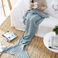 Miniatyrbilde 4 av 5: Teppe havfrue hale teppe strikket fiskehale teppe sofa teppe blue 70*140cm