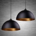 Miniatyrbilde 1 av 5: Moderne industriell pendellampe 2 x Vintage pendellampe Diameter 30 cm Bredde Lampe Lysekrone Laget av Jern Pendellampe E27 Taklampe Svart Gull