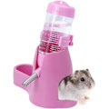 Miniatyrbild 5 av 5: 3-i-1 Hamsterhängande Vattenflaska Djur Automatisk Dispenser med Bas för Dvärghamster Mus Råtta Igelkott (80ML, Rosa)