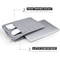 Miniatyrbillede 3 af 5: 13 tommer bærbar computer sleeve vandtæt blød taske taske cover til MacBook Air 13 M2 M1 A2681 A2337 A2179(2018-2022)/MacBook Pro 13 M2 M1 A2338 grå