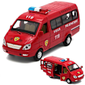 Pikkukuva 5 / 5: Uusi seosvetävä 1:32 ambulanssipakettiauto, pelastusajoneuvolelut, lasten pakettiautolelut, simulaatioääni ja valo Leikkiautot red